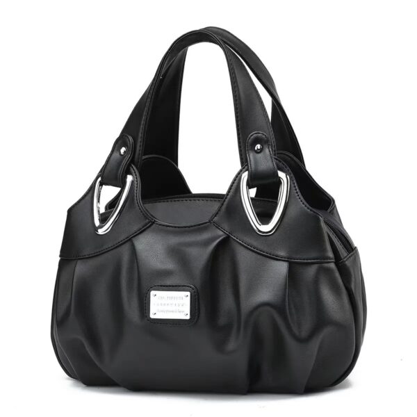 Trendy Vegan Leather Printed Handbag - Image 12