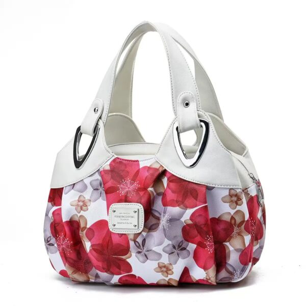 Trendy Vegan Leather Printed Handbag - Image 13