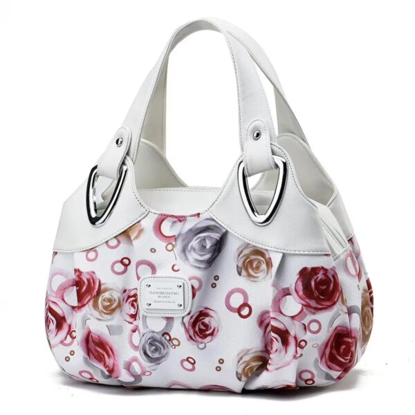 Trendy Vegan Leather Printed Handbag - Image 15