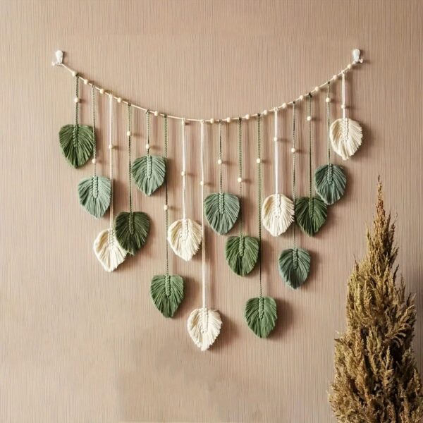Boho Macrame Leaf Wall Hanging - Image 2