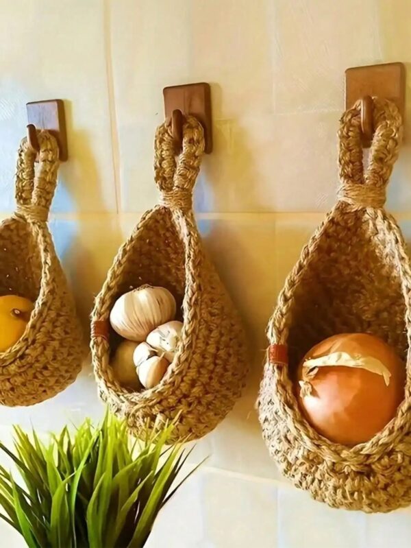 Boho Wall Hanging Storage Basket - Image 2