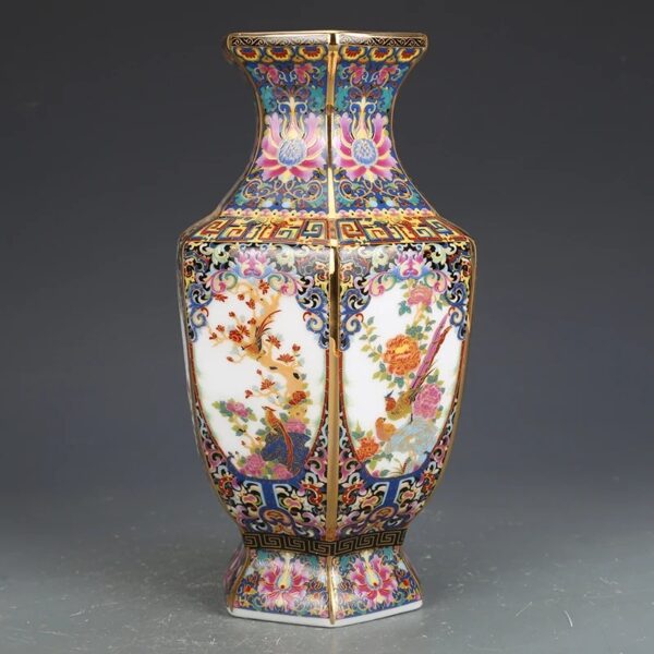 Antique Chinese Porcelain Square Vase - Image 2