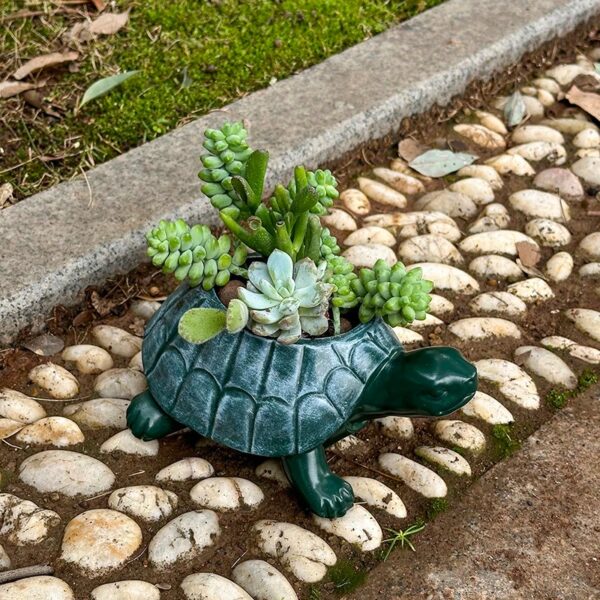 Cute Resin Turtle Plant Pot - Image 2