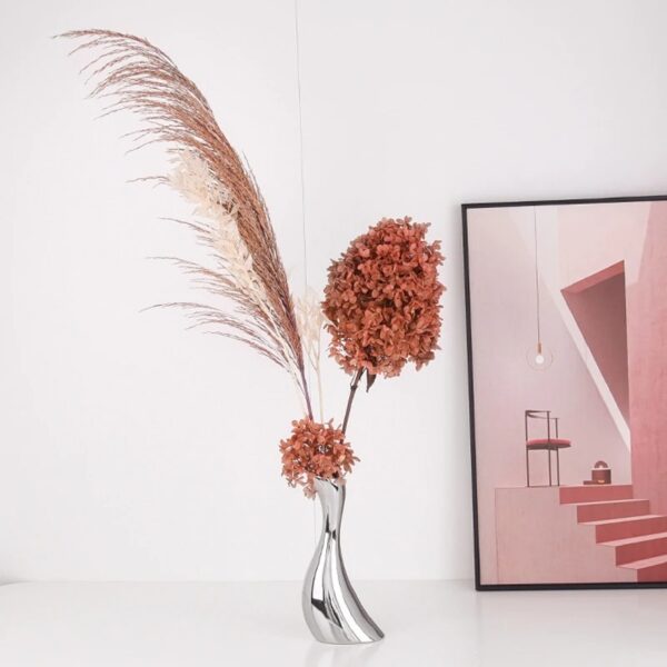 Silver Electroplated Ceramic Vase Decor - Image 3
