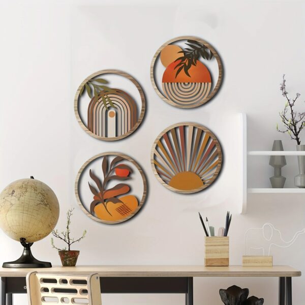 Bohemian Wooden Wall Art Set - Image 3