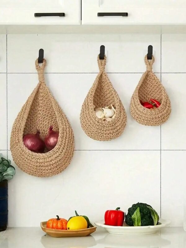 Boho Wall Hanging Storage Basket - Image 3