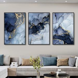 Blue Abstract Canvas Print Set (Without Frame)