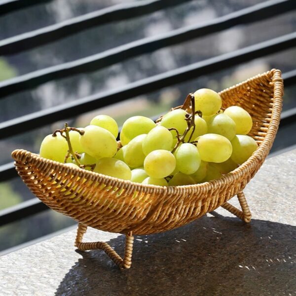 Oval Wicker Fruit Serving Basket - Image 3