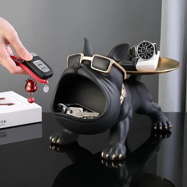 Resin French Bulldog Tray Statue - Image 3