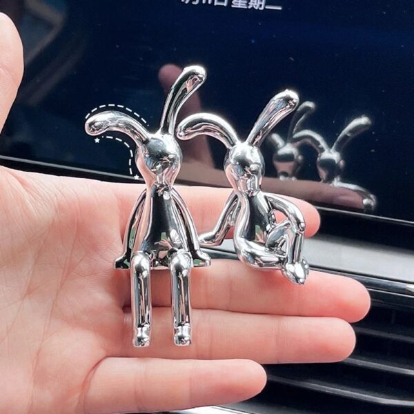Silver Bunny Console Desk Decor - Image 3