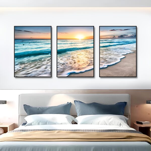 Beach Sunset Wall Art Canvas Set (Without Frame) - Image 4