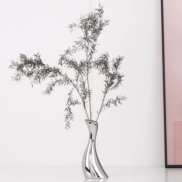 Silver Electroplated Ceramic Vase Decor - Image 4
