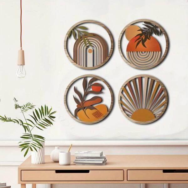 Bohemian Wooden Wall Art Set - Image 4