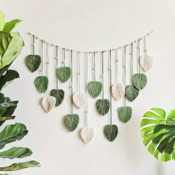 Boho Macrame Leaf Wall Hanging - Image 4