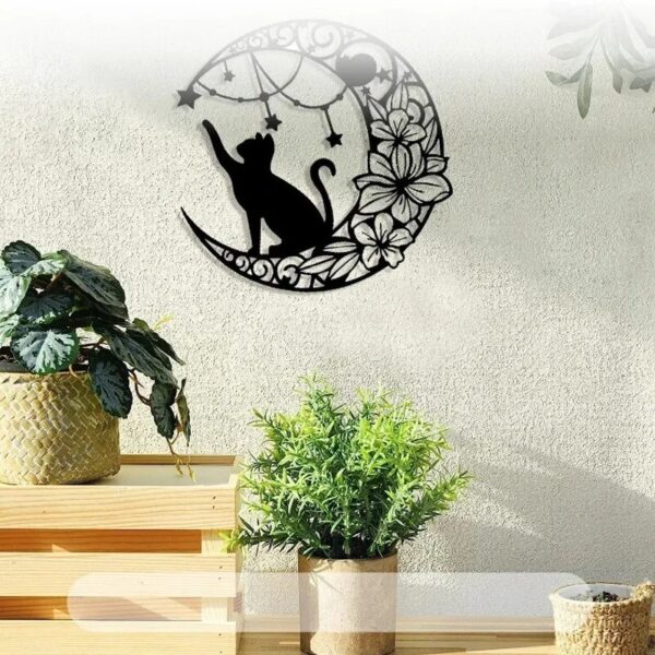 Moon Cat Silhouette Wall Art - Image 4