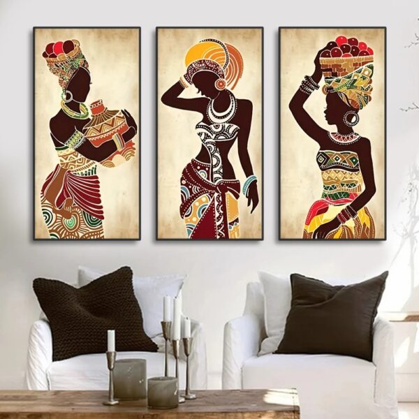 Ethnic African Woman Canvas Art (Without Frame) - Image 4