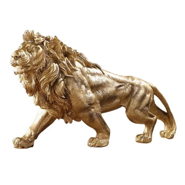 Golden Lion Resin Desk Statue - Image 5