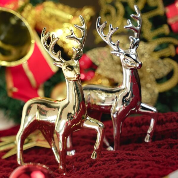 Golden/Silver Resin Deer Figurine Decor - Image 5