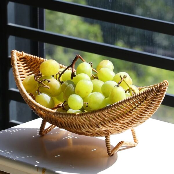 Oval Wicker Fruit Serving Basket - Image 4