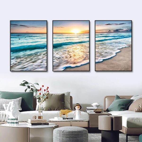 Beach Sunset Wall Art Canvas Set (Without Frame) - Image 5