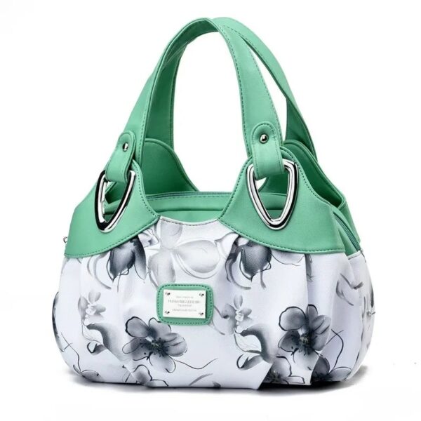 Trendy Vegan Leather Printed Handbag - Image 5