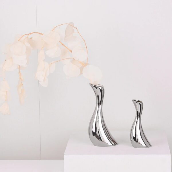 Silver Electroplated Ceramic Vase Decor - Image 5