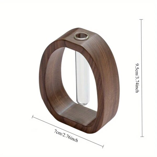 Walnut Wood Hydroponic Flower Vase - Image 5