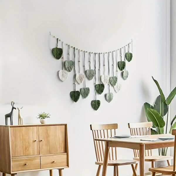 Boho Macrame Leaf Wall Hanging - Image 5