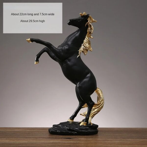 Elegant Resin Horse Sculpture Decor - Image 4