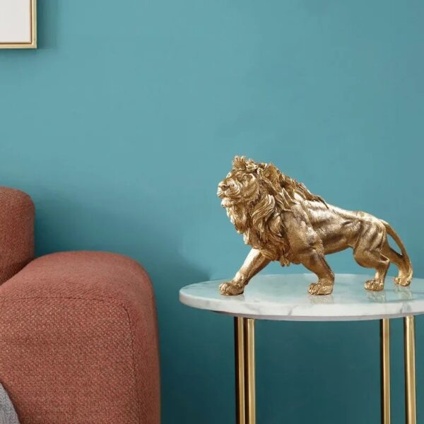Golden Lion Resin Desk Statue - Image 6