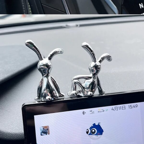 Silver Bunny Console Desk Decor - Image 5