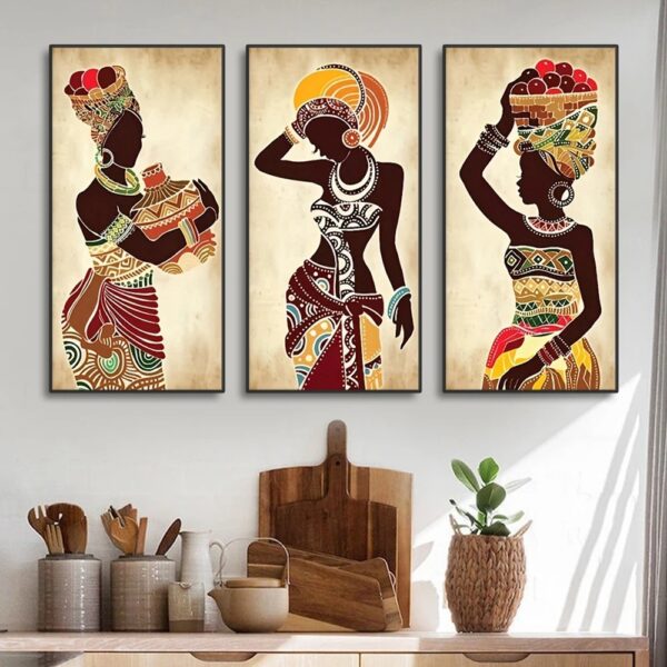 Ethnic African Woman Canvas Art (Without Frame) - Image 5