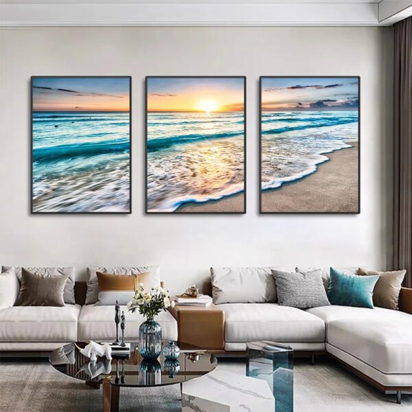 Beach Sunset Wall Art Canvas Set (Without Frame) - Image 6