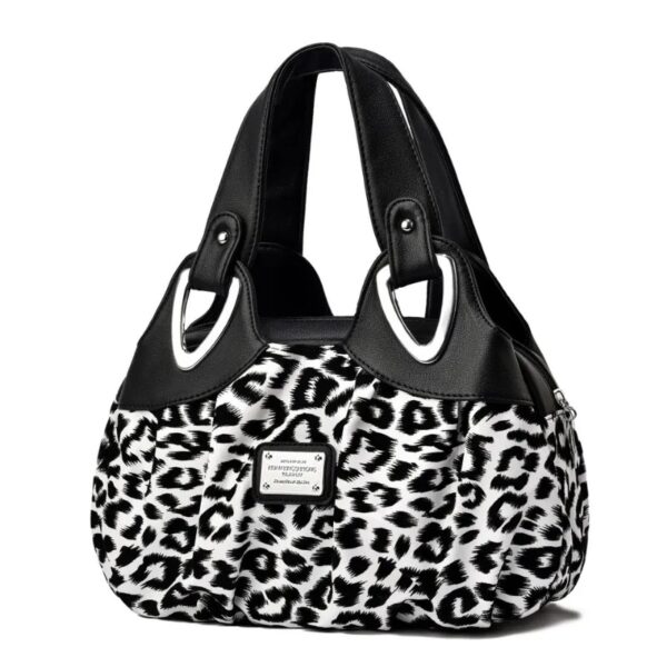 Trendy Vegan Leather Printed Handbag - Image 6