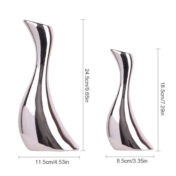Silver Electroplated Ceramic Vase Decor - Image 6