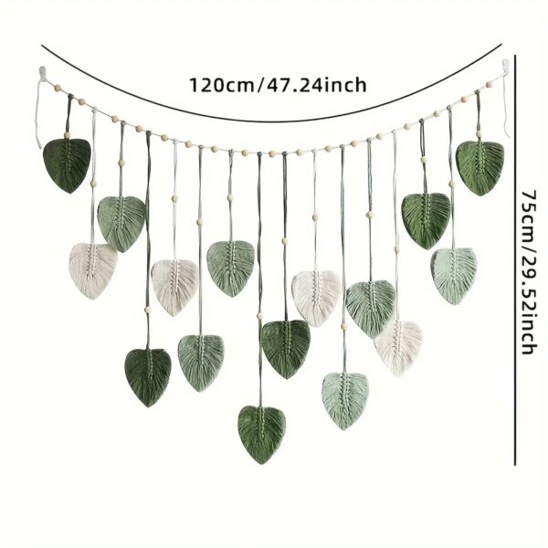 Boho Macrame Leaf Wall Hanging - Image 6