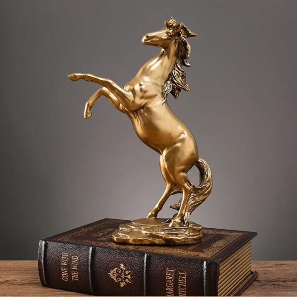 Elegant Resin Horse Sculpture Decor - Image 5