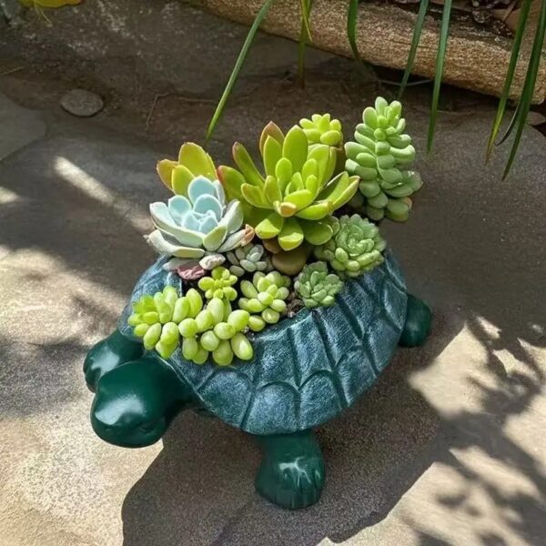 Cute Resin Turtle Plant Pot - Image 6