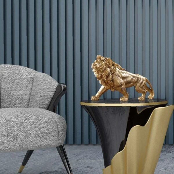 Golden Lion Resin Desk Statue - Image 7
