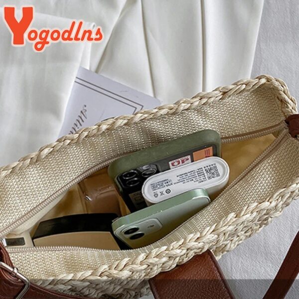 Boho Summer Straw Crossbody Bag - Image 10