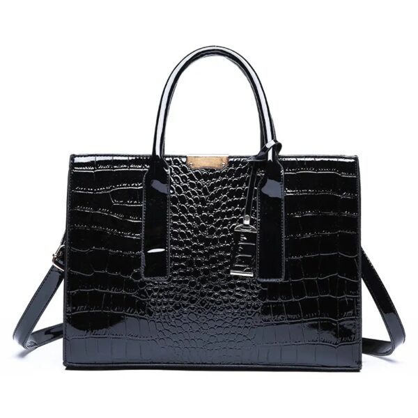 Crocodile Print Tote Handbag - Image 7