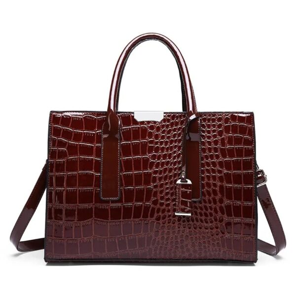 Crocodile Print Tote Handbag - Image 8