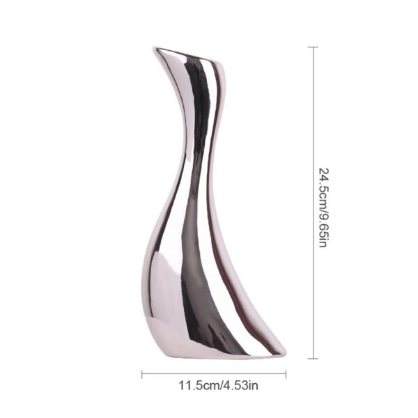 Silver Electroplated Ceramic Vase Decor - Image 8