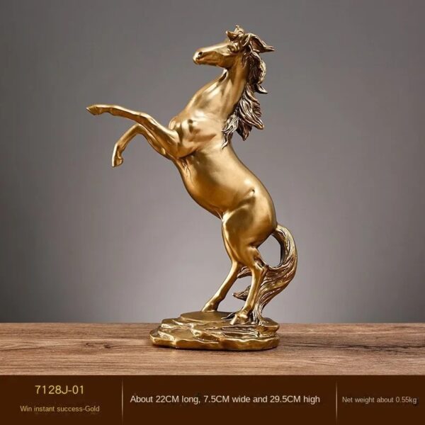 Elegant Resin Horse Sculpture Decor - Image 7