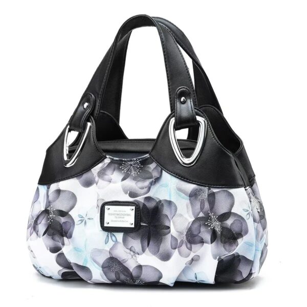Trendy Vegan Leather Printed Handbag - Image 9
