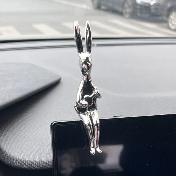 Silver Bunny Console Desk Decor - Image 9