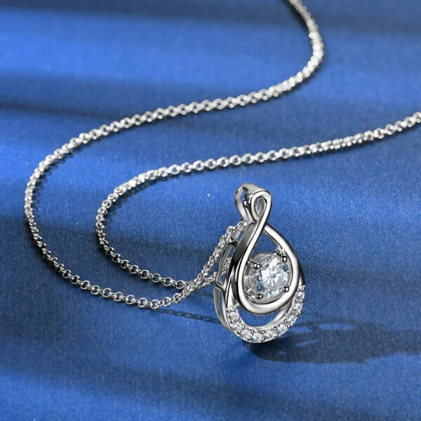 Infinity Moissanite Necklace Waterdrop Pendant - Image 6
