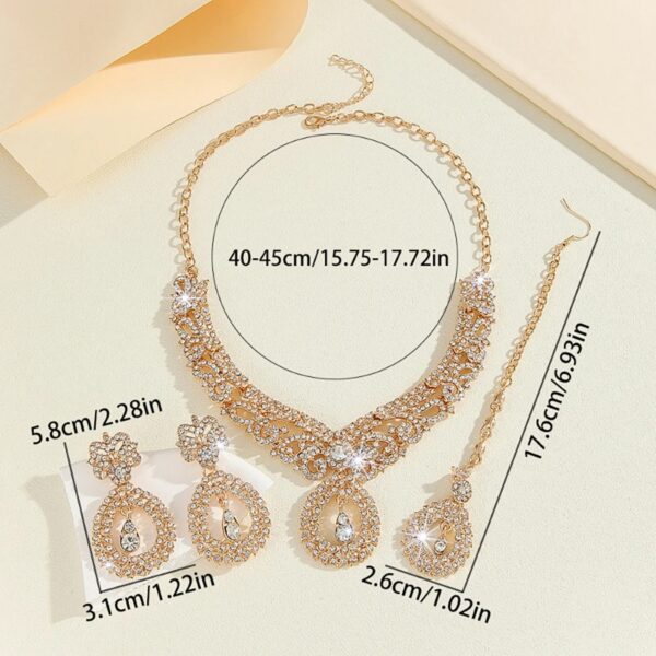 18k Gold Plated Necklace Set Bridal - Image 4