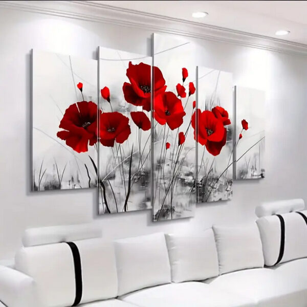 Floral Canvas Print Red Poppies - Image 5