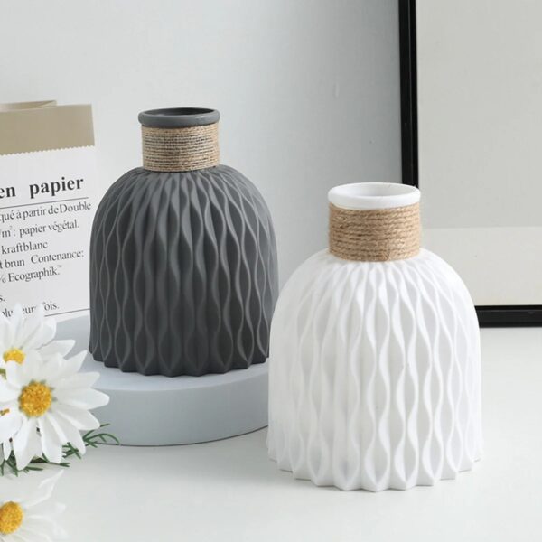 Ripple Texture Plastic Vase Decor - Image 14